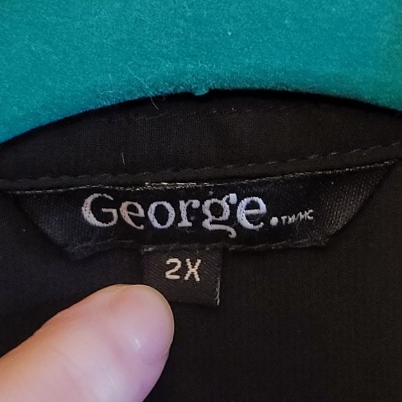 ๐2 for $30!๐ George Black Sheer Long Sleeve Button Up Blouse - Picture 7 of 9